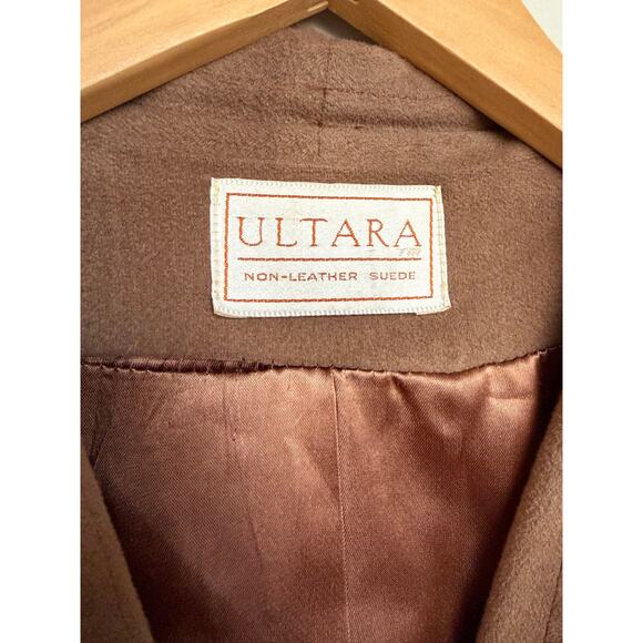 Ultara Jon Rico Vintage Non-Leather Suede Trench Coat Long Jacket Sz 10 Brown - Picture 3 of 7